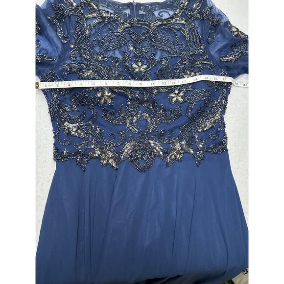 Xscape Navy Long Sleeve Dress - Picture 8 of 10